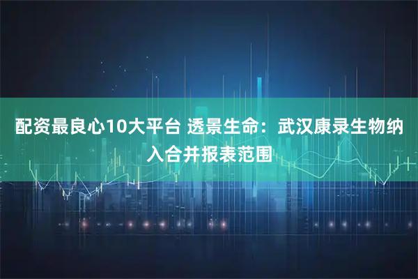 配资最良心10大平台 透景生命：武汉康录生物纳入合并报表范围